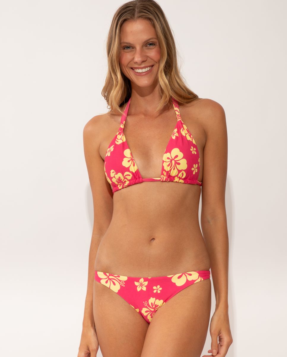 Cueca de Biquíni Brasileira Estampada Rosa/Chocolate-2