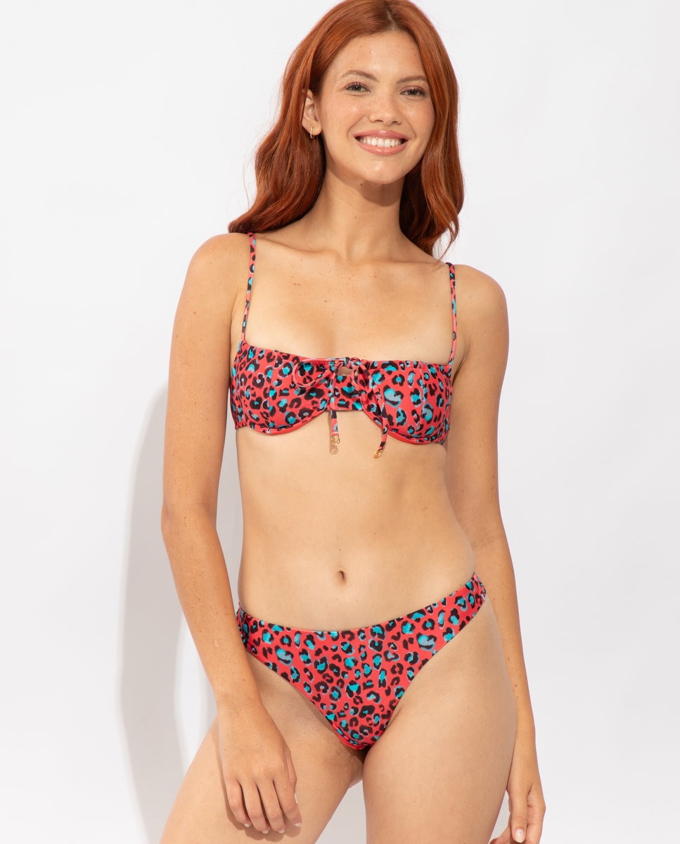 Cueca de Biquíni Tanga Estampada Multicolor-5