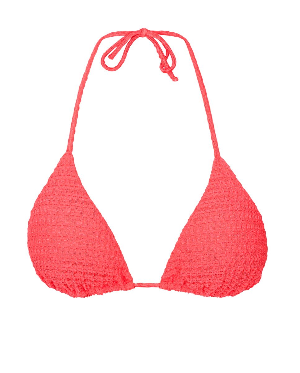 Top de Biquíni Triângulo Liso com Forro Brilhante-5