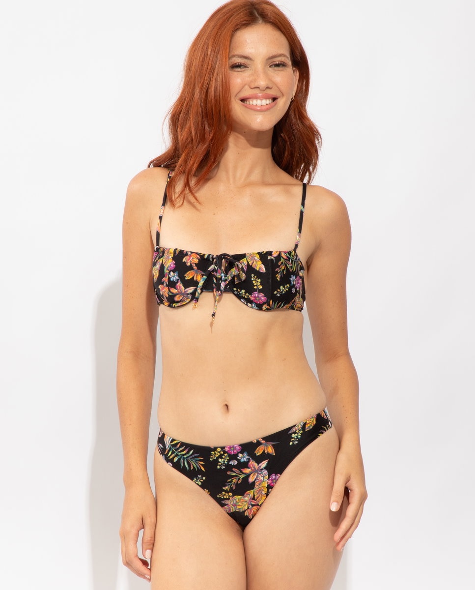 Cueca de Biquíni Tanga Estampada Multicolor-2