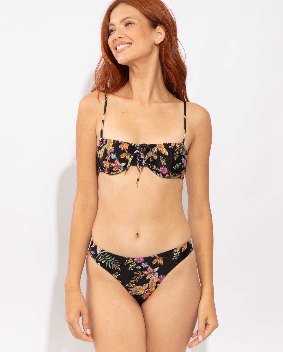 Cueca de Biquíni Tanga Estampada Multicolor-6