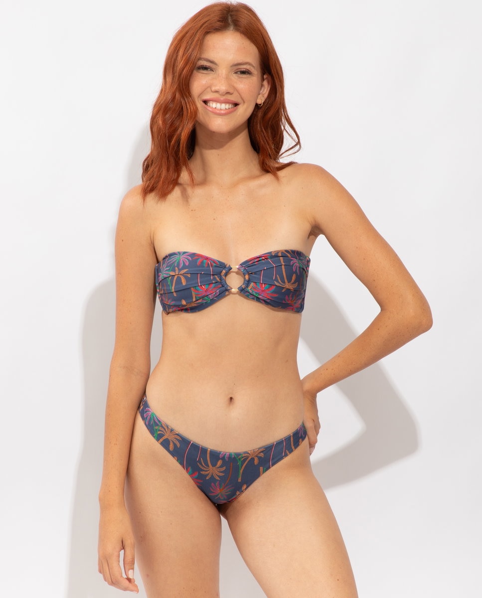 Cueca de Biquíni Brasileira Estampada Coral-2