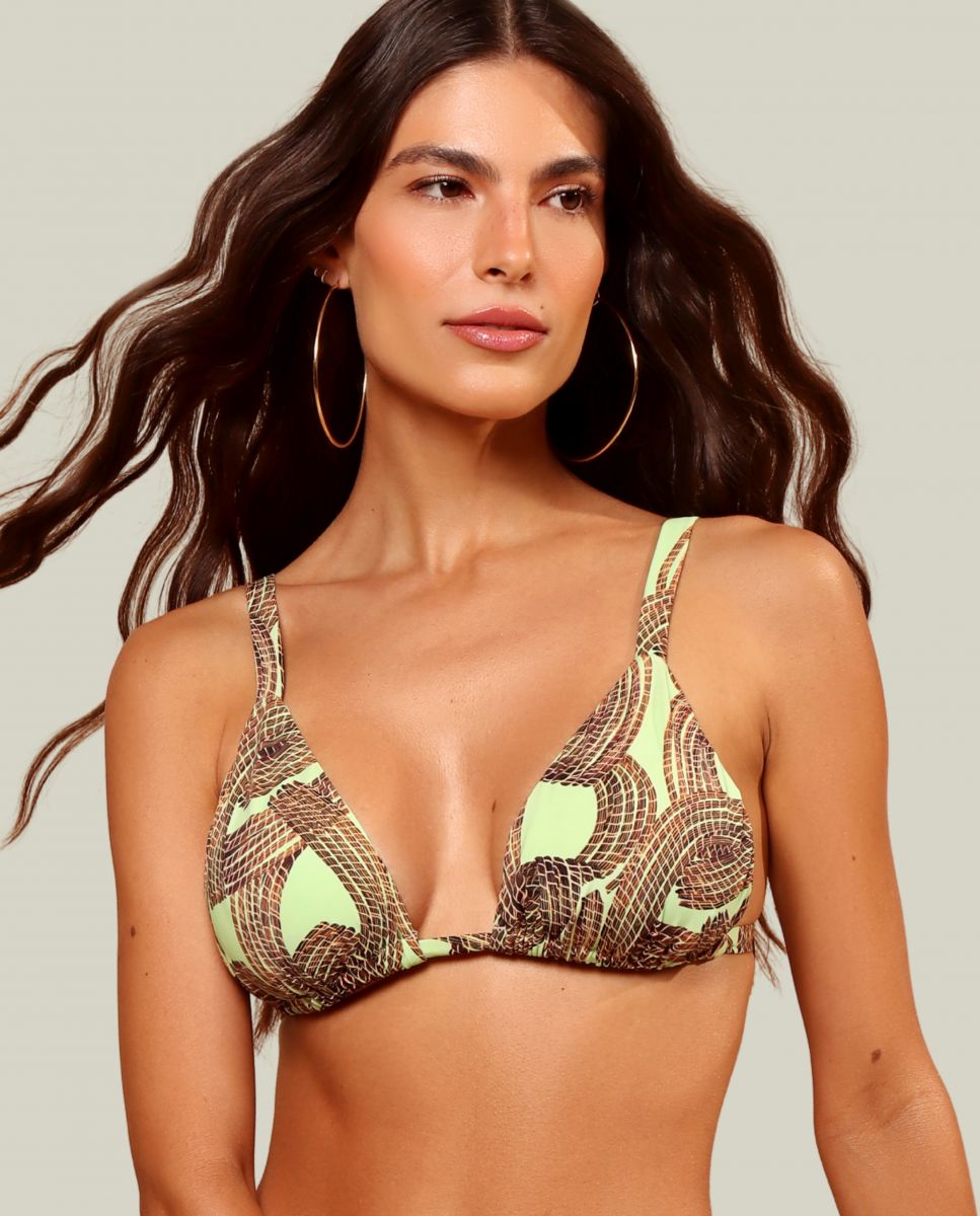 Imagem 0 de Top de Biquíni Gola Halter Estampado com Forro