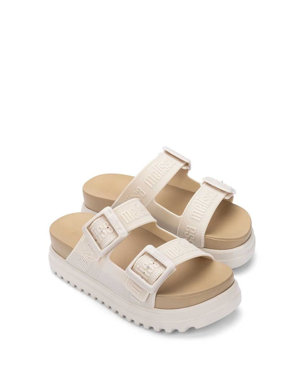 Sandálias Cozy M Lover Platform Fem Bege Bege-2