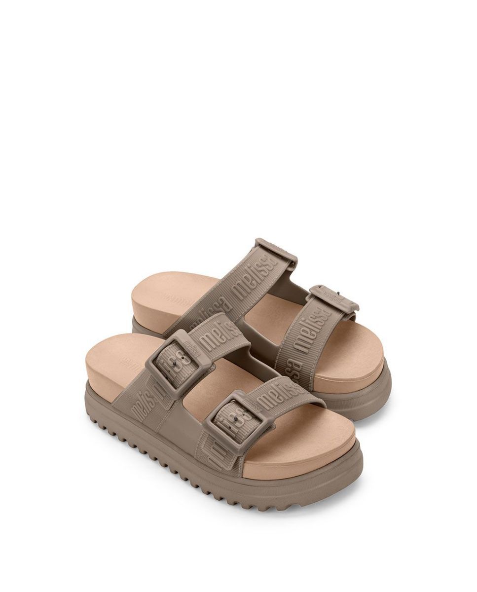 Sandálias Cozy M Lover Platform Fem Bege Bege-2