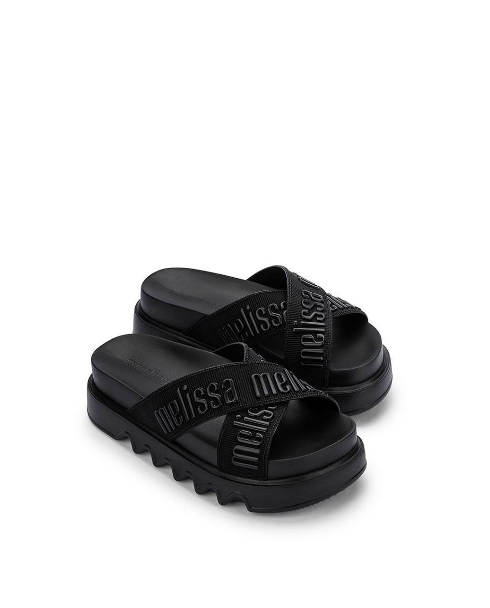 Sandálias Melissa Cross M Lover Platform Preto Preto-2