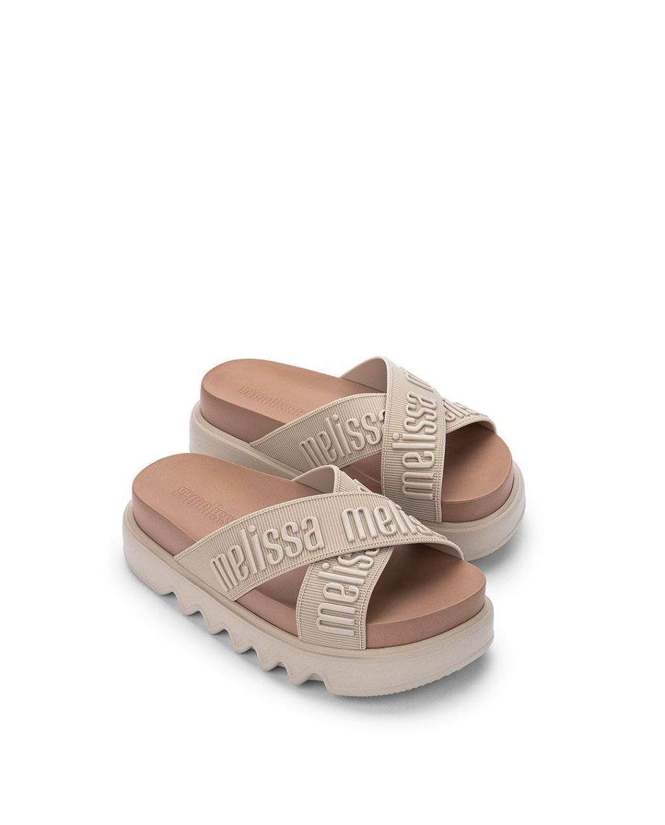 Sandálias Melissa Cross M Lover Platform Bege Bege-2