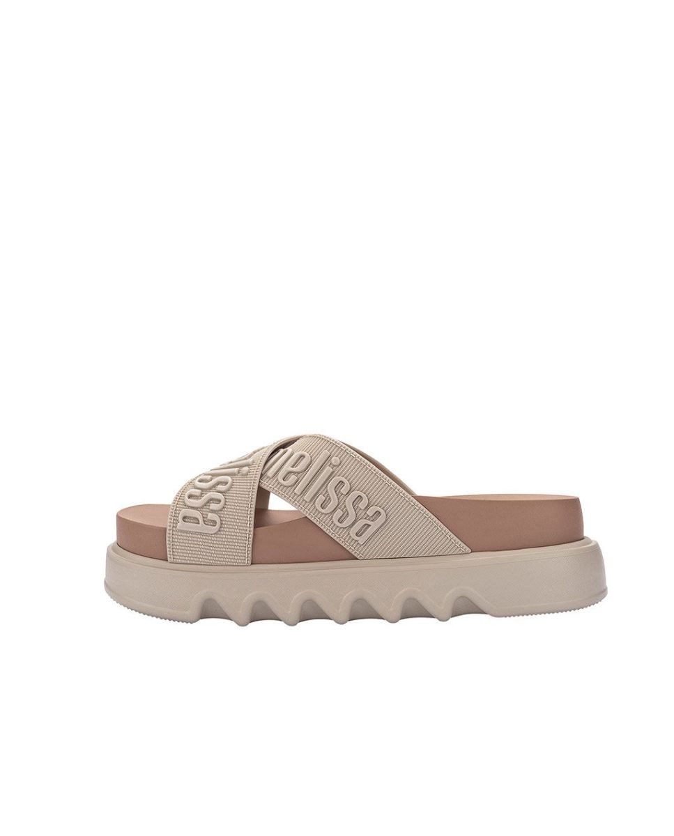 Sandálias Melissa Cross M Lover Platform Bege Bege-3