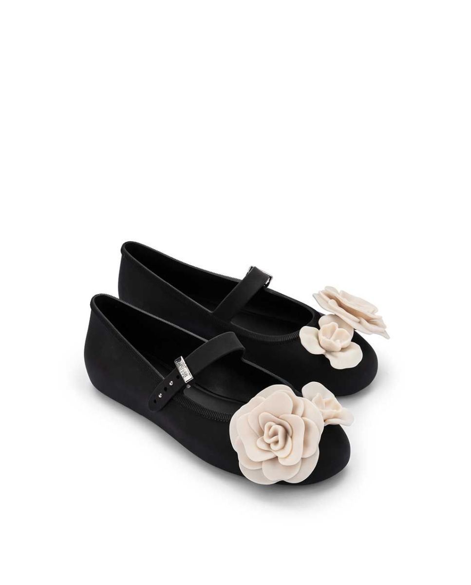 Sabrinas Melissa Soft Ballerina Petals Preto Preto-2