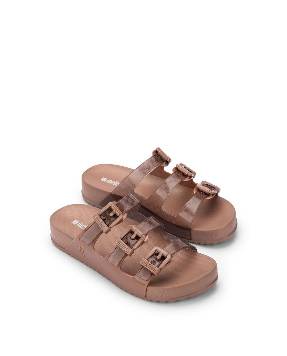 Chinelos Melissa Cozy Stripes Castanho Castanho-2