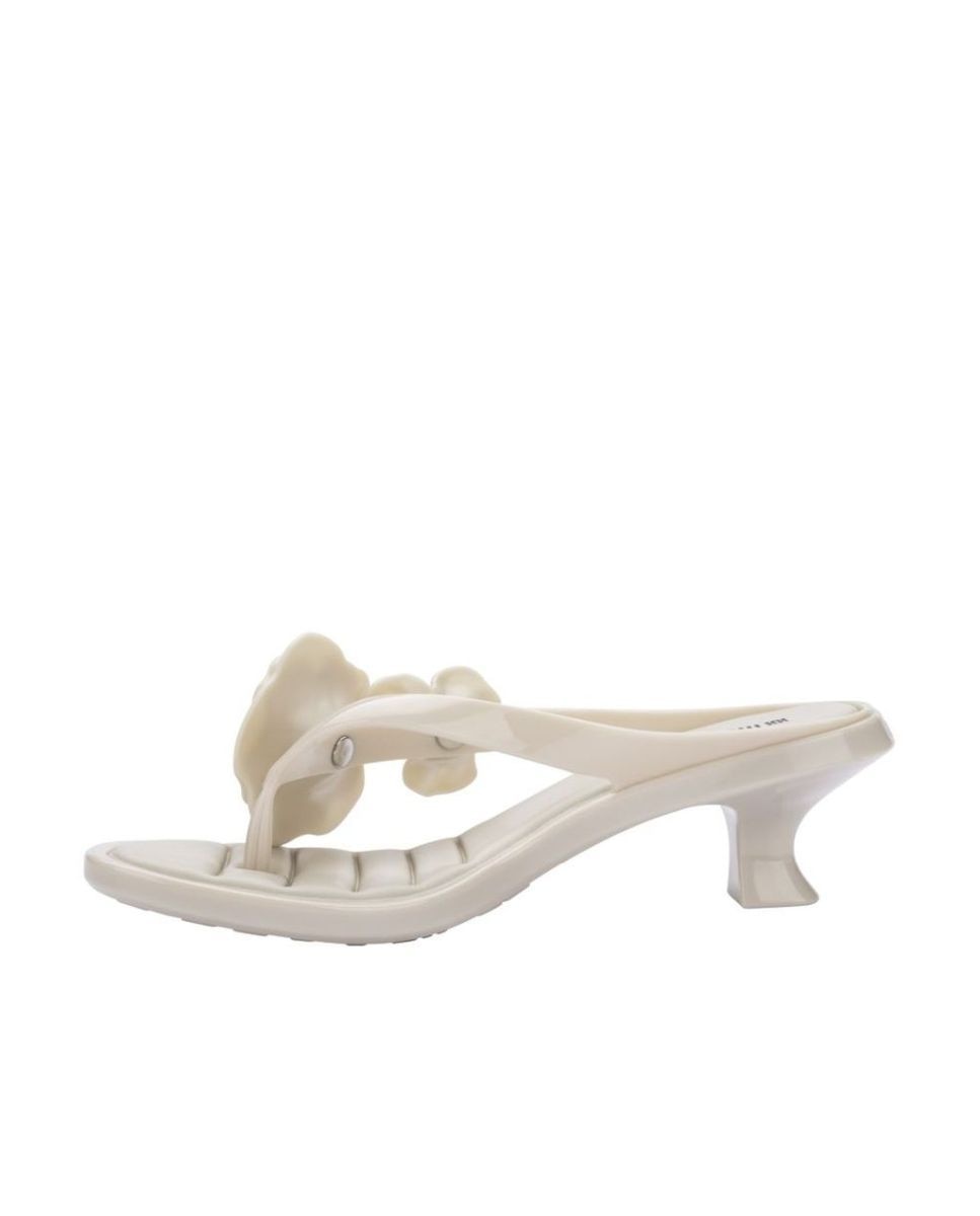 Chinelos Melissa Thong Kitten Heel Petals Bege Bege-3