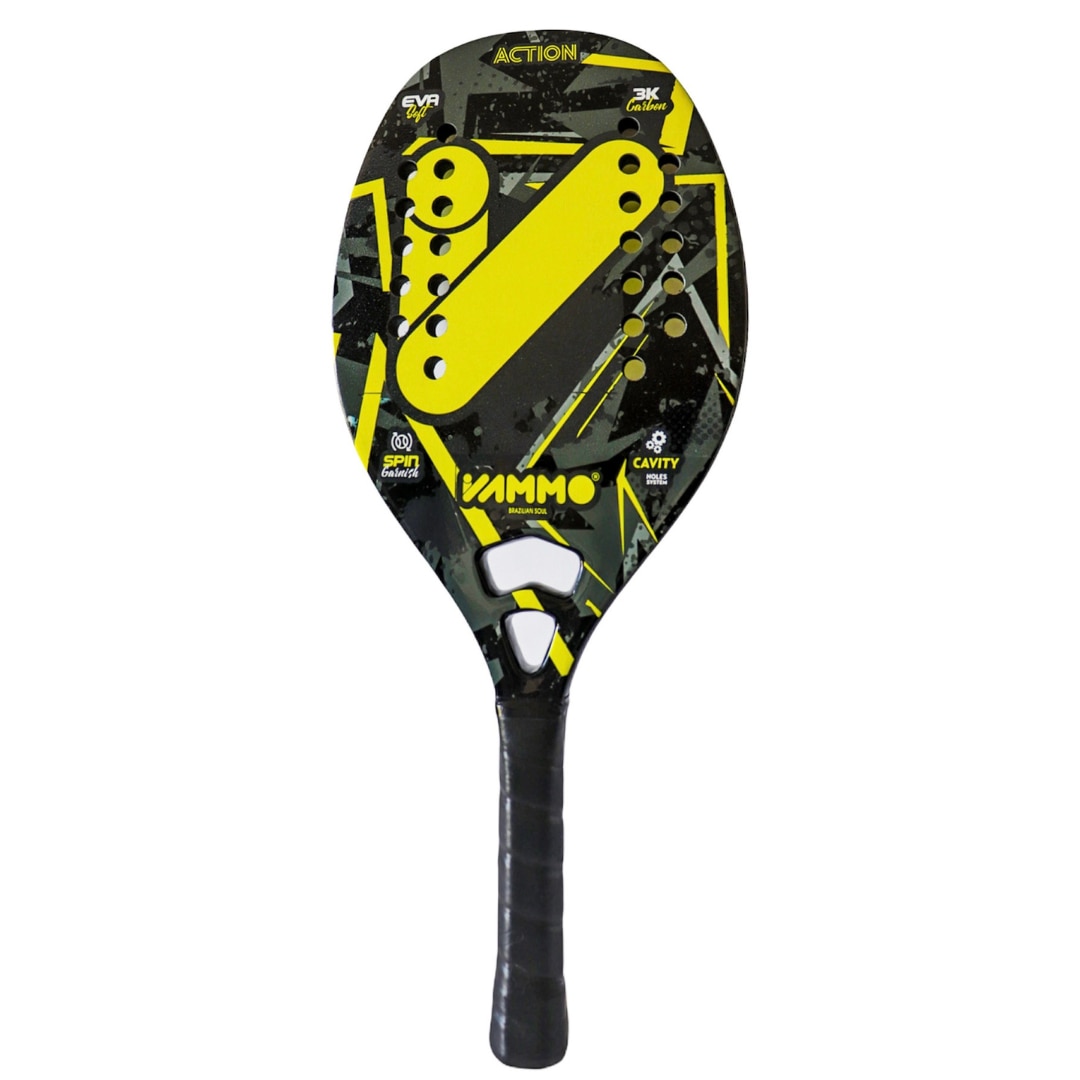 Imagem 0 de Raquete de Beach Tennis Action Amarelo Carbono 3K
