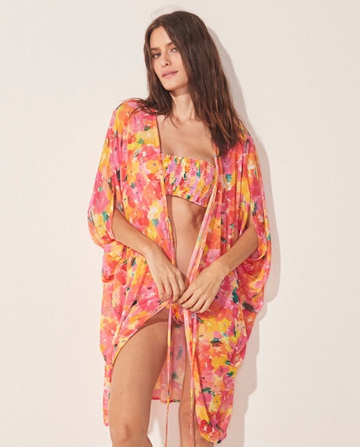 Imagem 0 de Vestido de Praia com Estampado de Flores