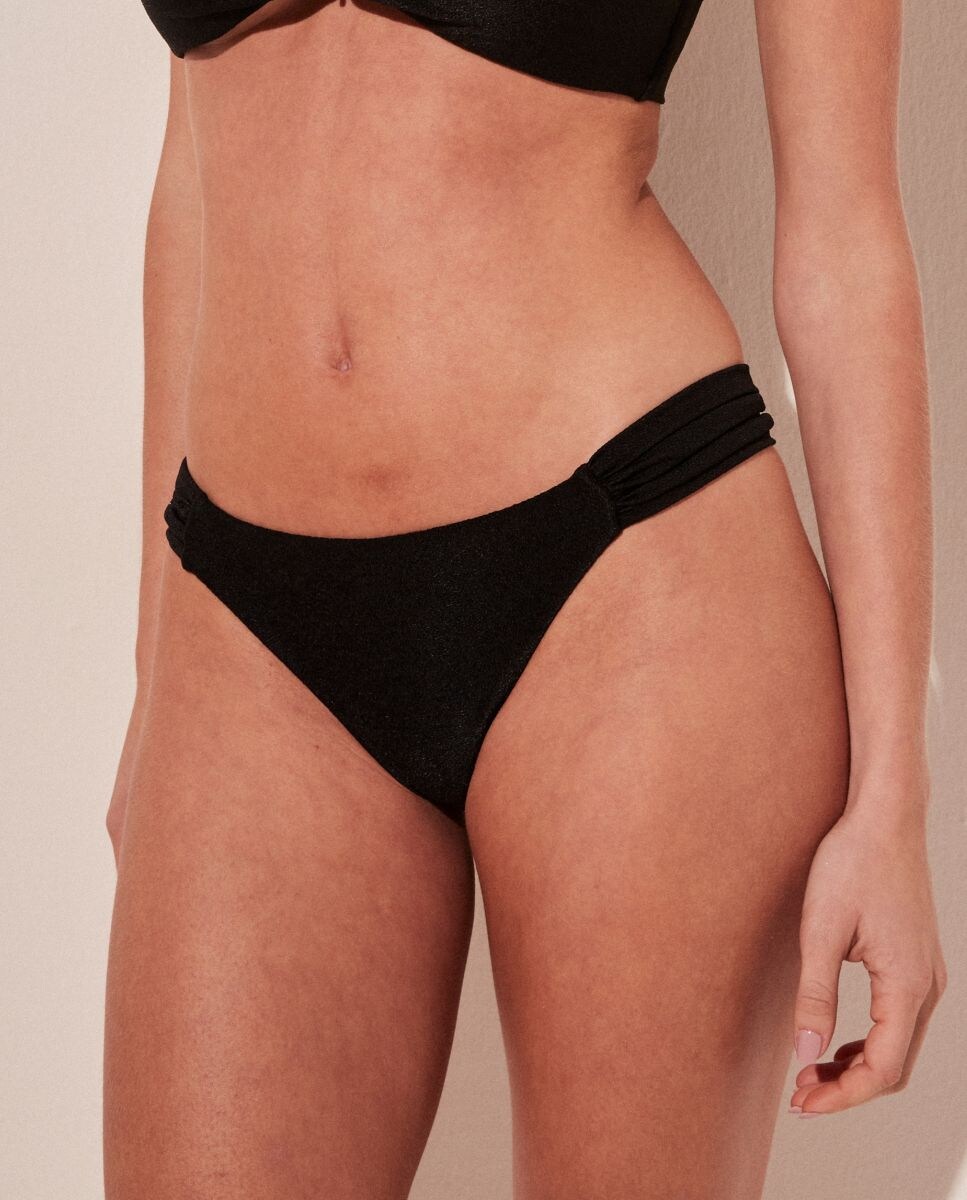 Cueca de Biquíni Brasileira Lisa Preto-1