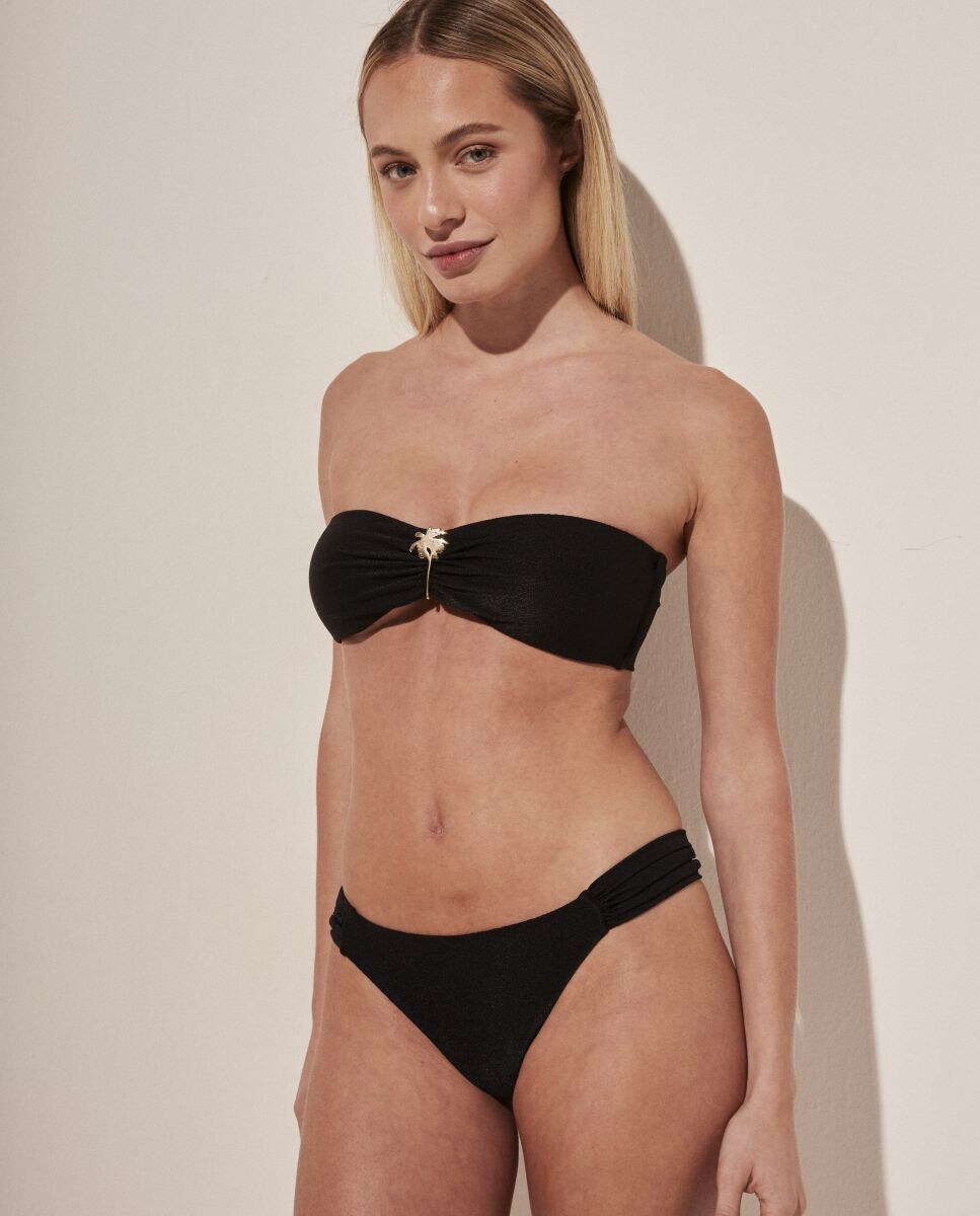 Cueca de Biquíni Brasileira Lisa Preto-2