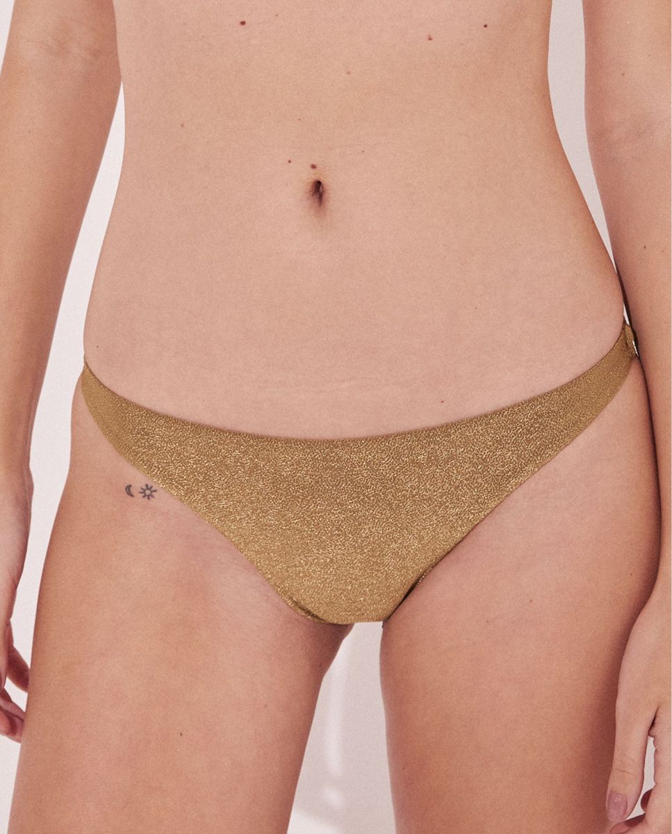 Cueca de Biquíni Brasileira Lisa Dourado-1