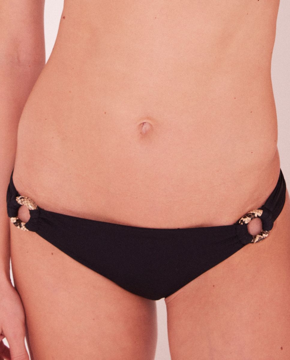 Cueca de Biquíni Brasileira Lisa Preto-1