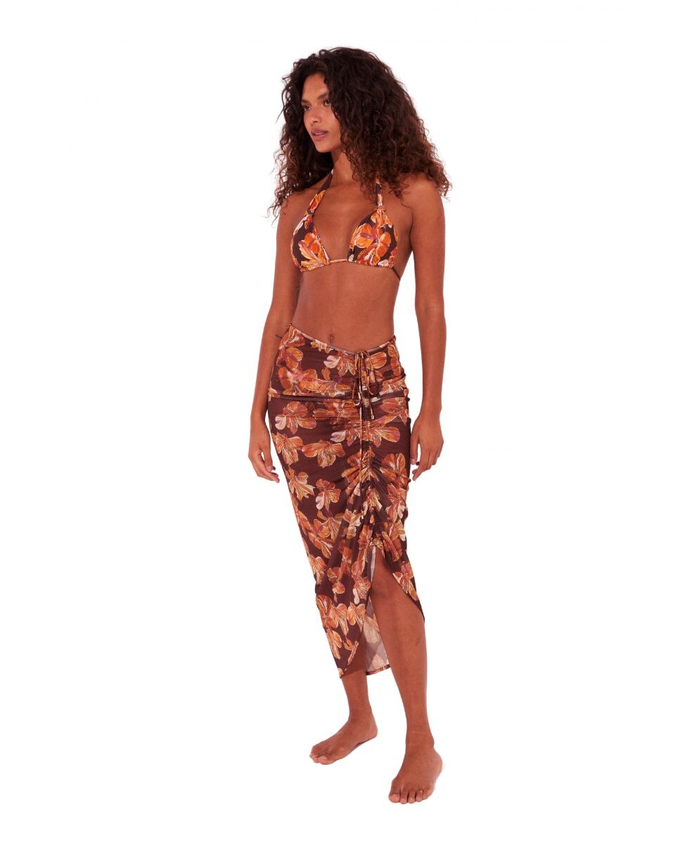 Saia de Praia Castanho / Laranja-2