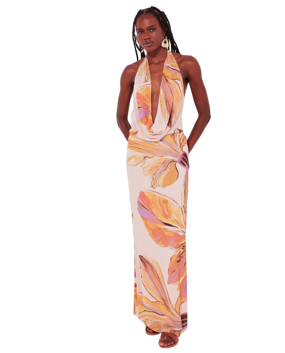 Vestido de Praia Maxi Bege-2