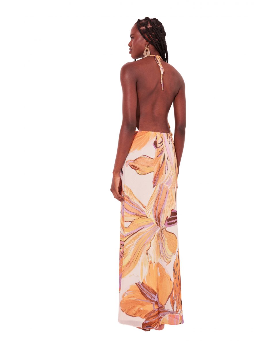 Vestido de Praia Maxi Bege-3