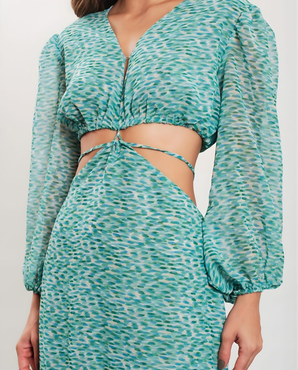 Vestido de Praia Maxi Azul-turquesa-3