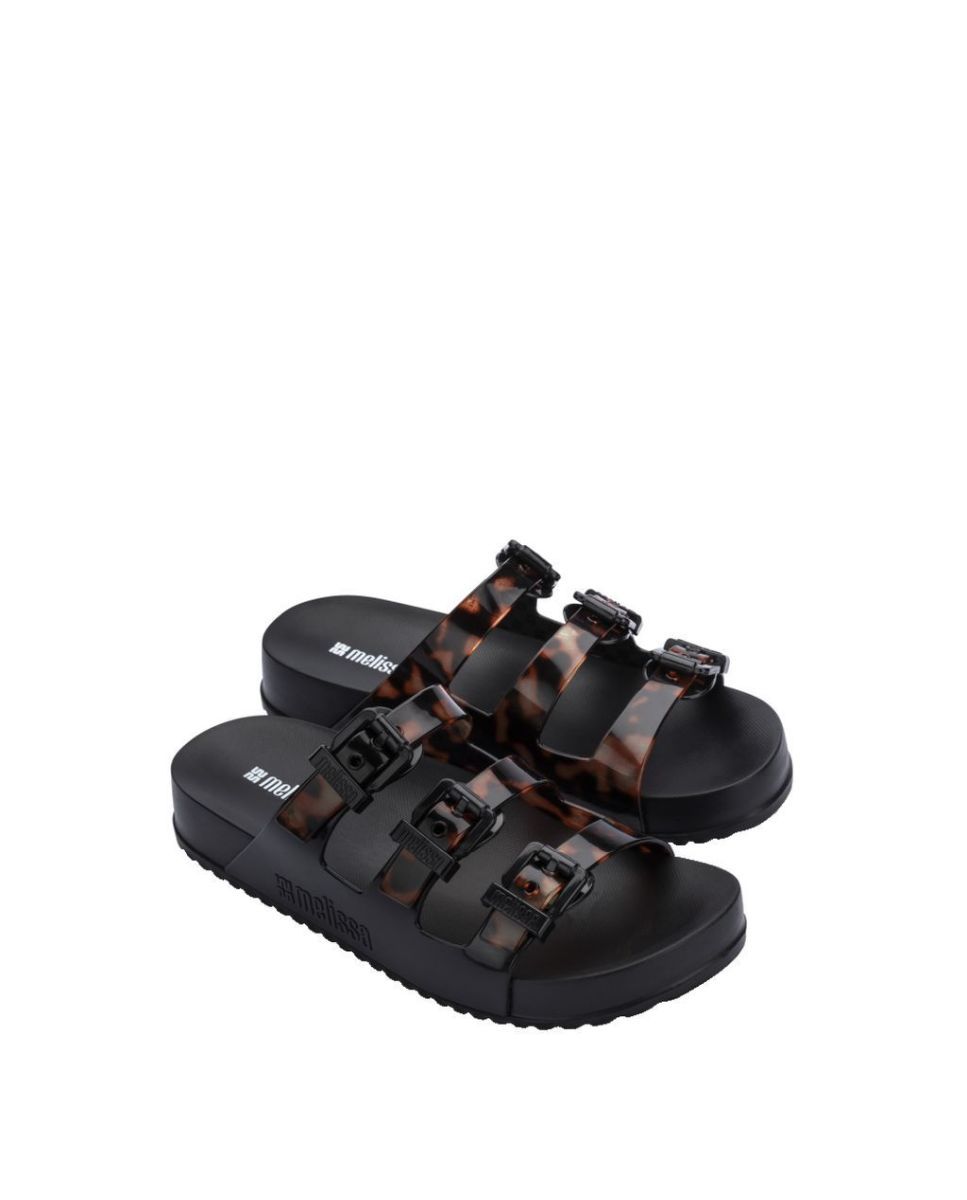 Chinelos Melissa Cozy Stripes Preto Preto-2