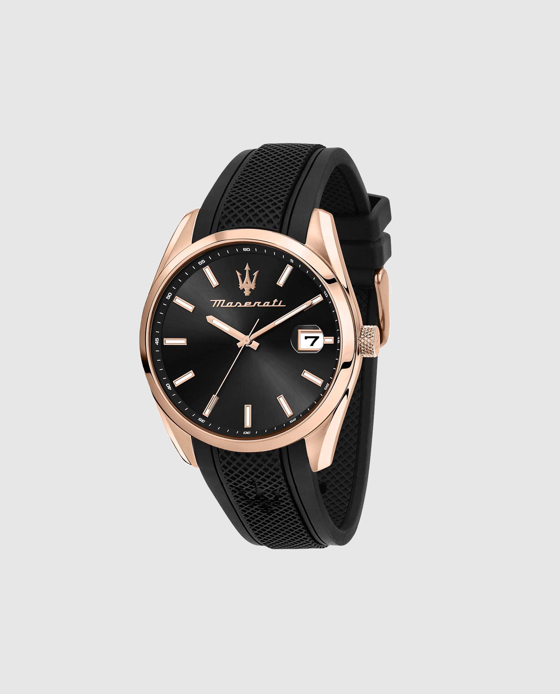 Relógio Maseratti R8851151002 de Pele e Correia em Preto Preto-1