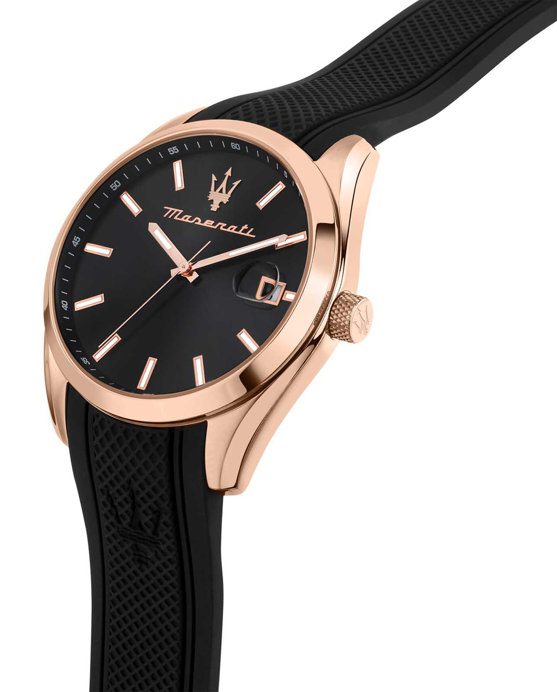 Relógio Maseratti R8851151002 de Pele e Correia em Preto Preto-4