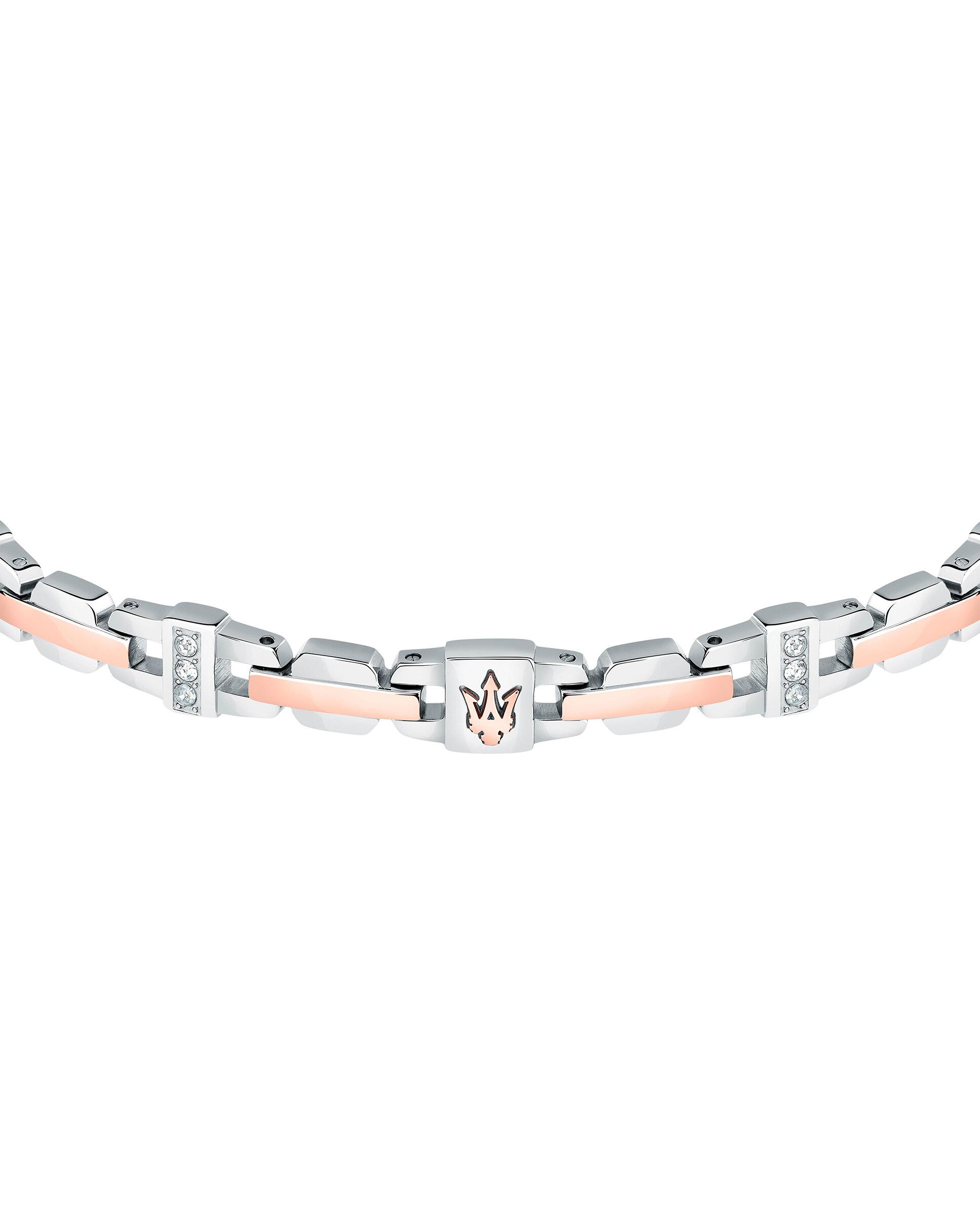 Pulseira Varis de Aço Prateada Prata / Rosa-2