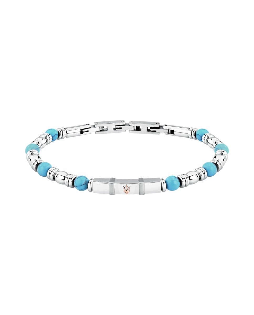 Pulseira Maserati de Aço em Azul Azul / Branco-1