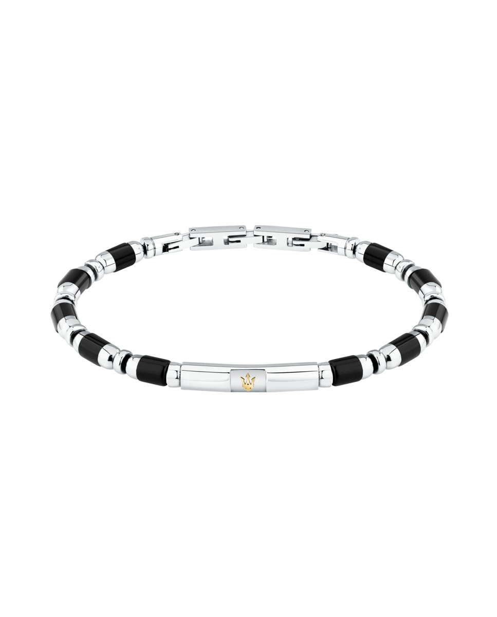 Anel Maserati de Aço Prateado Preto / Prata-1