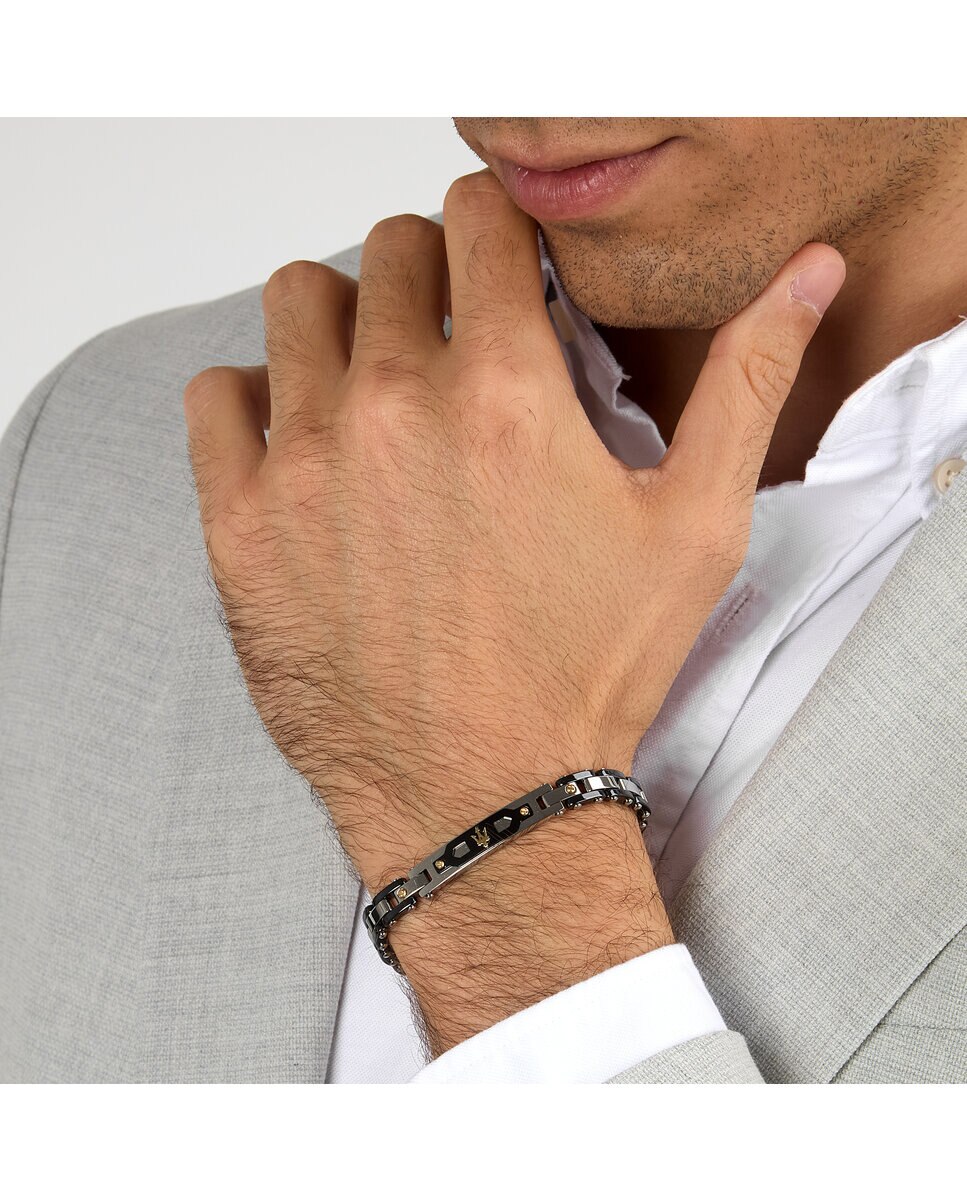 Pulseira Maserati de Aço Prateada Prata-5
