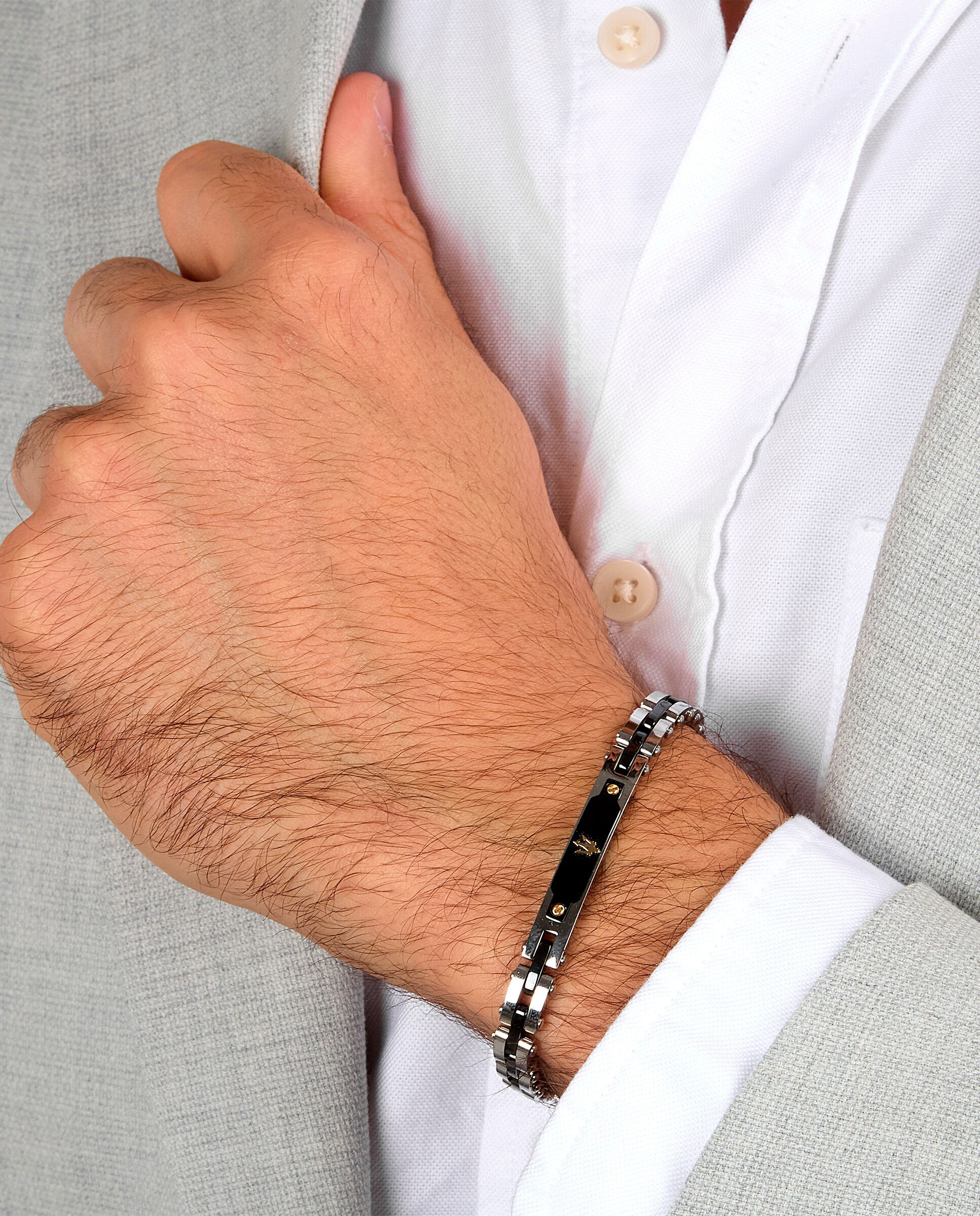 Pulseira Maserati de Aço Prateada Prata-4
