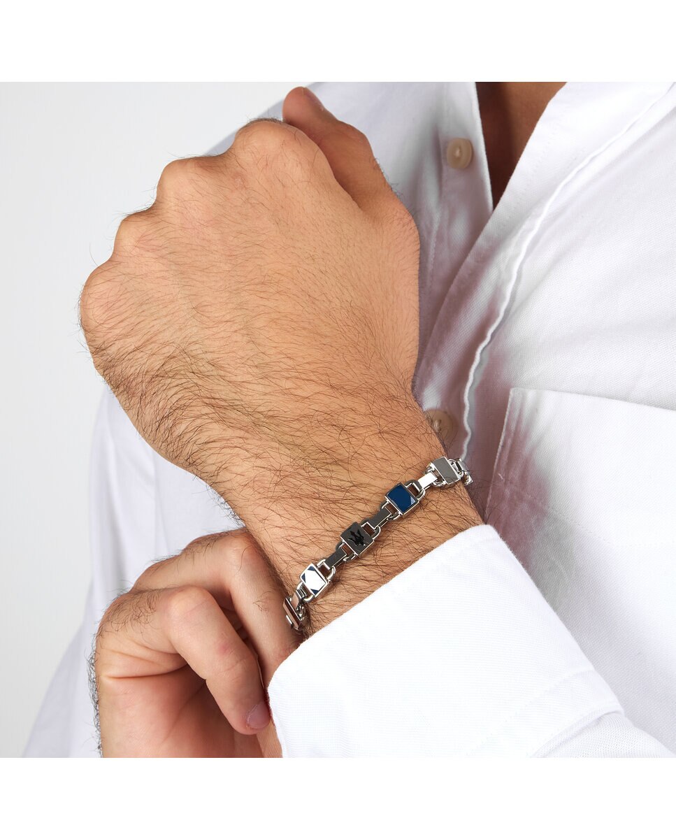 Pulseira Maserati de Aço Prateada Prata-5