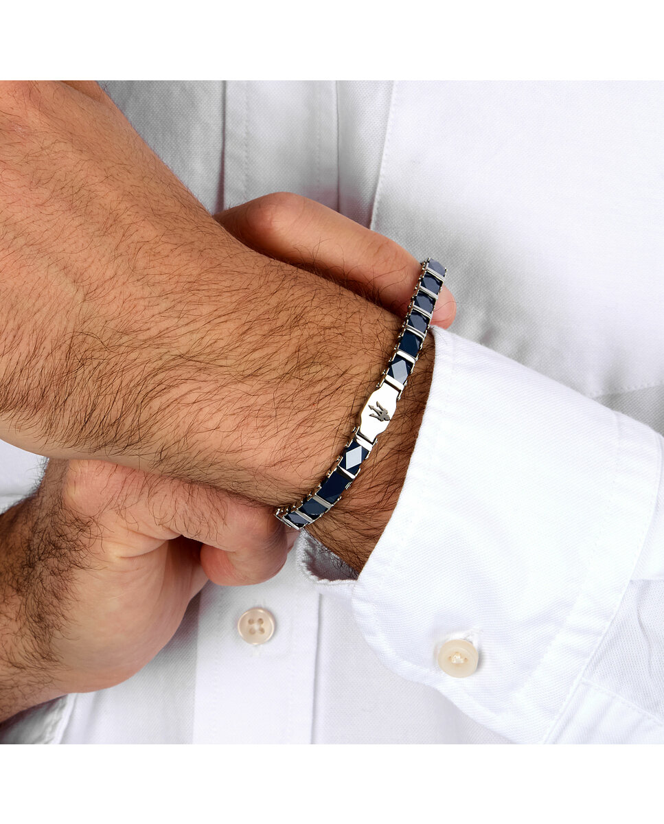 Pulseira Maserati de Aço Prateada Prata-5