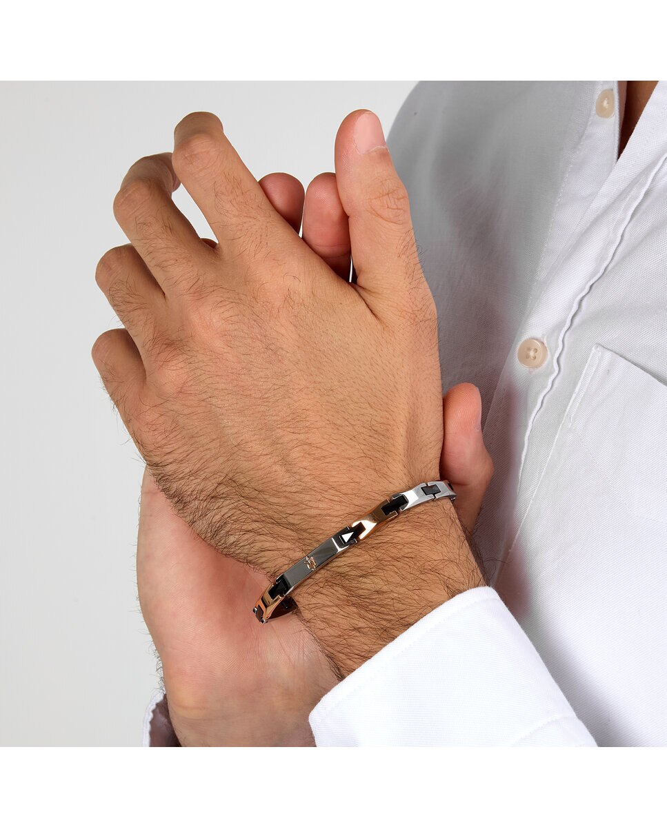 Pulseira Maserati de Aço Prateada Prata / Rosa-5