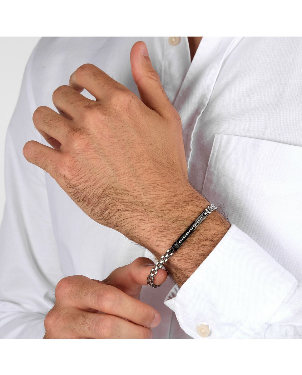 Pulseira Maserati de Aço Prateada Prata-5