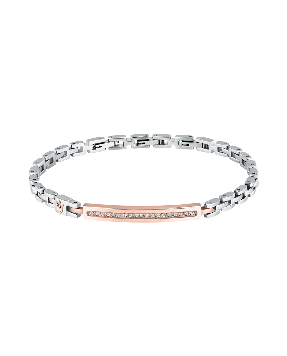 Pulseira Maserati de Aço Prateada Prata / Rosa-1