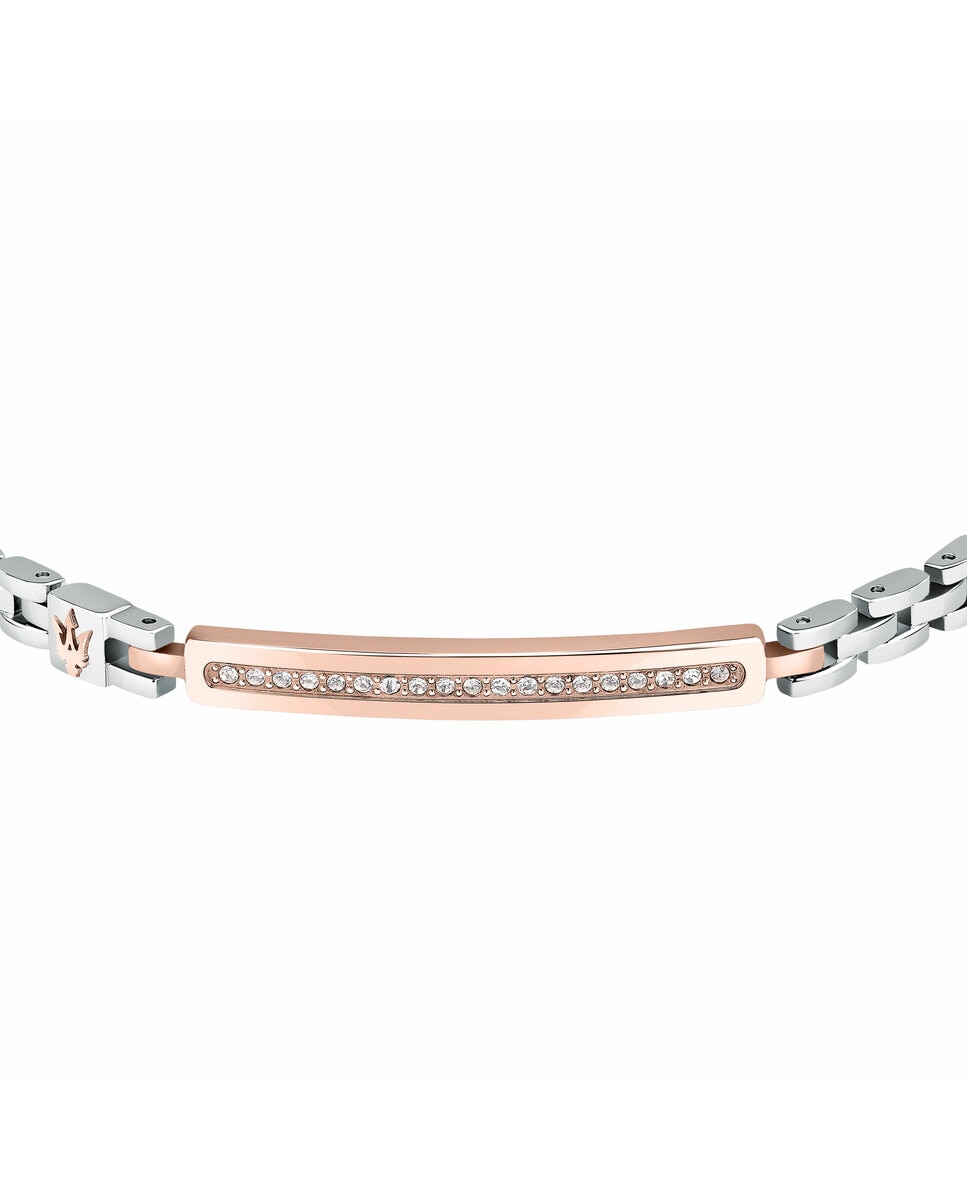 Pulseira Maserati de Aço Prateada Prata / Rosa-2