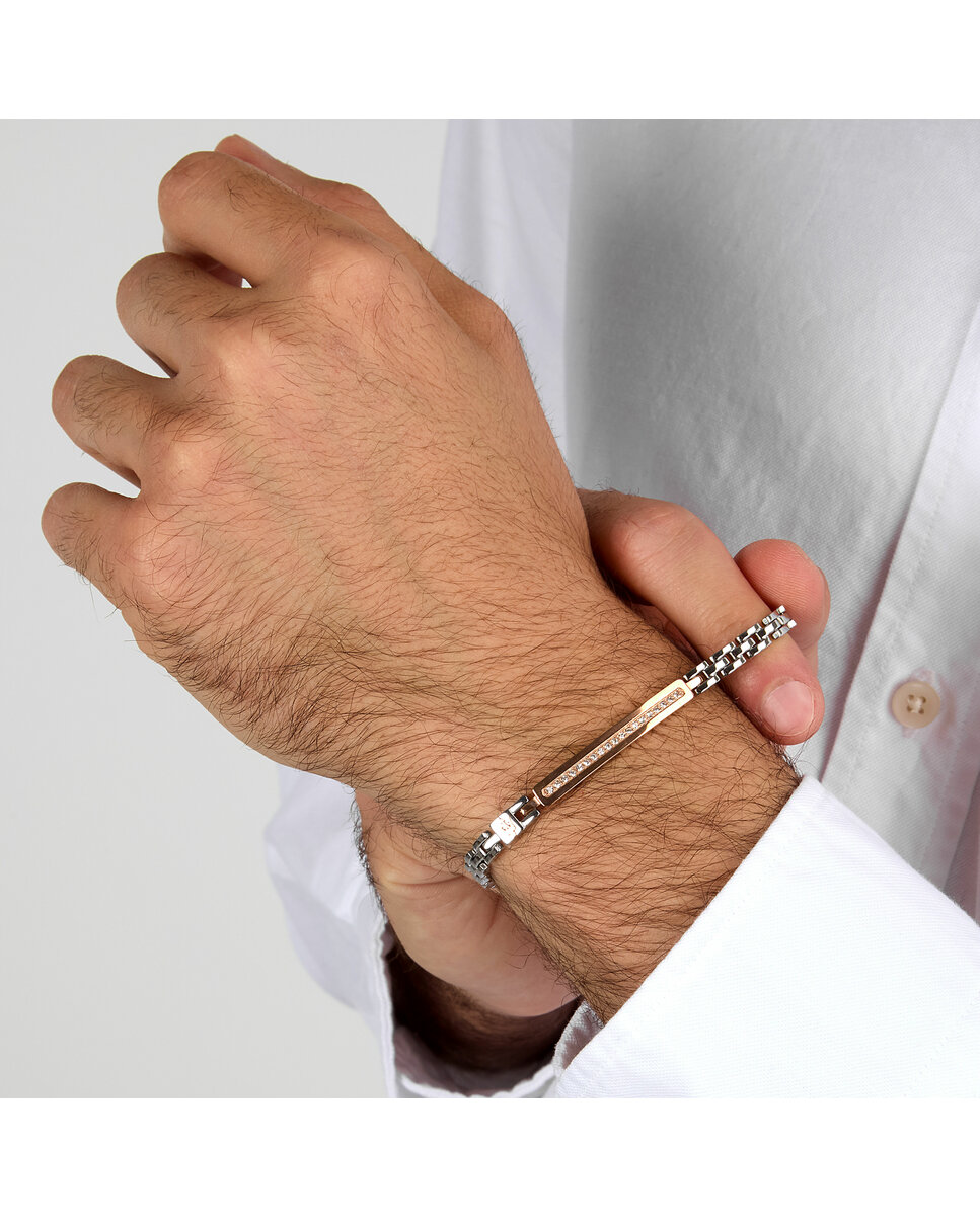 Pulseira Maserati de Aço Prateada Prata / Rosa-5