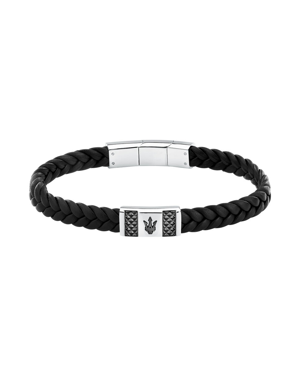 Pulseira Maserati de Aço Prateada Preto / Prata-1