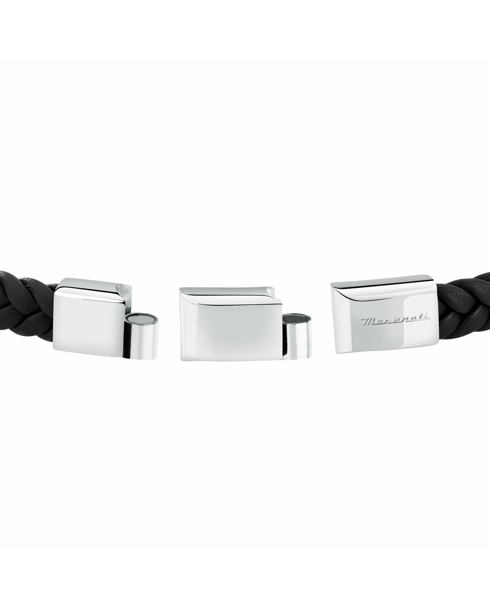 Pulseira Maserati de Aço Prateada Preto / Prata-3