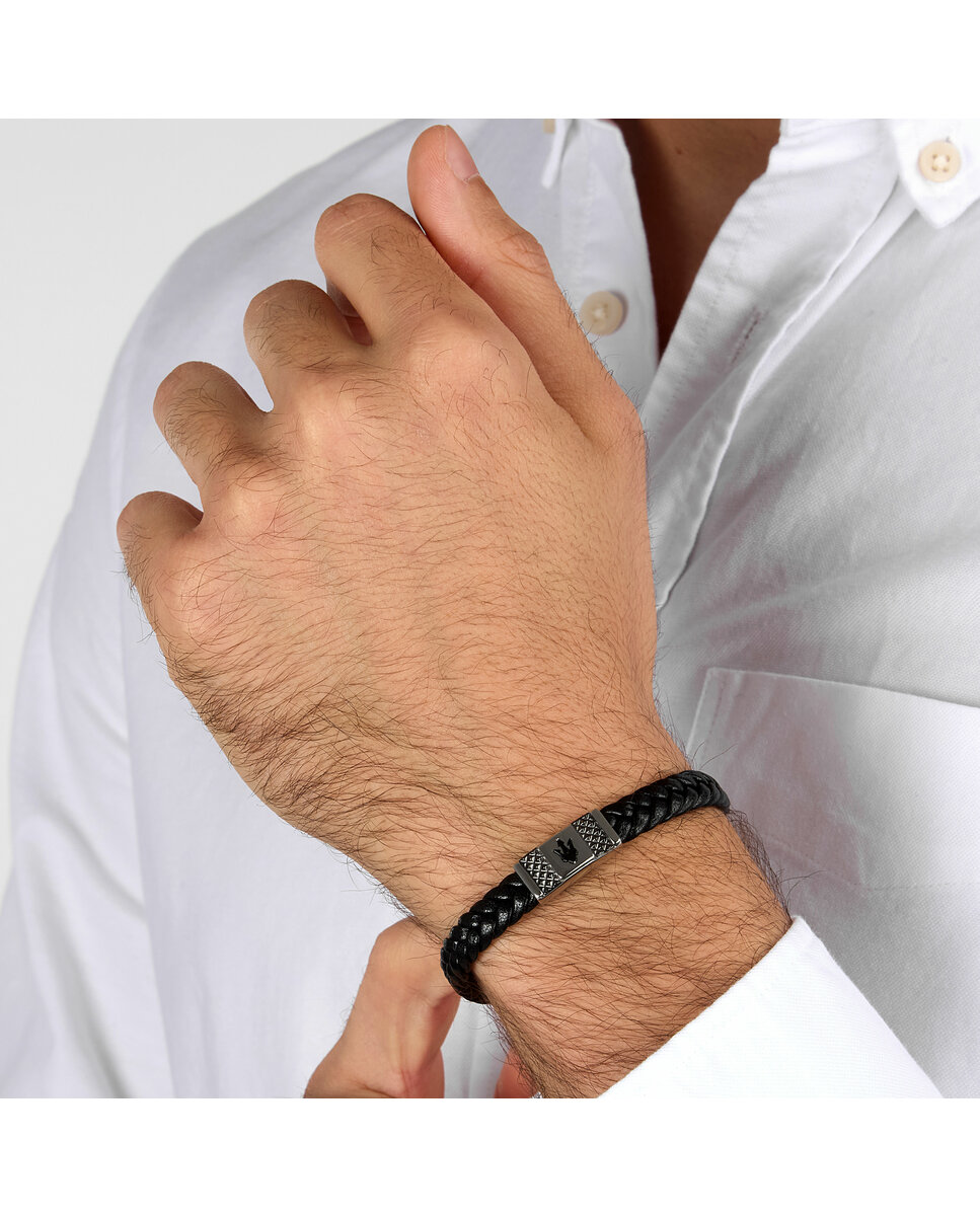 Pulseira Maserati de Aço Prateada Preto / Prata-5