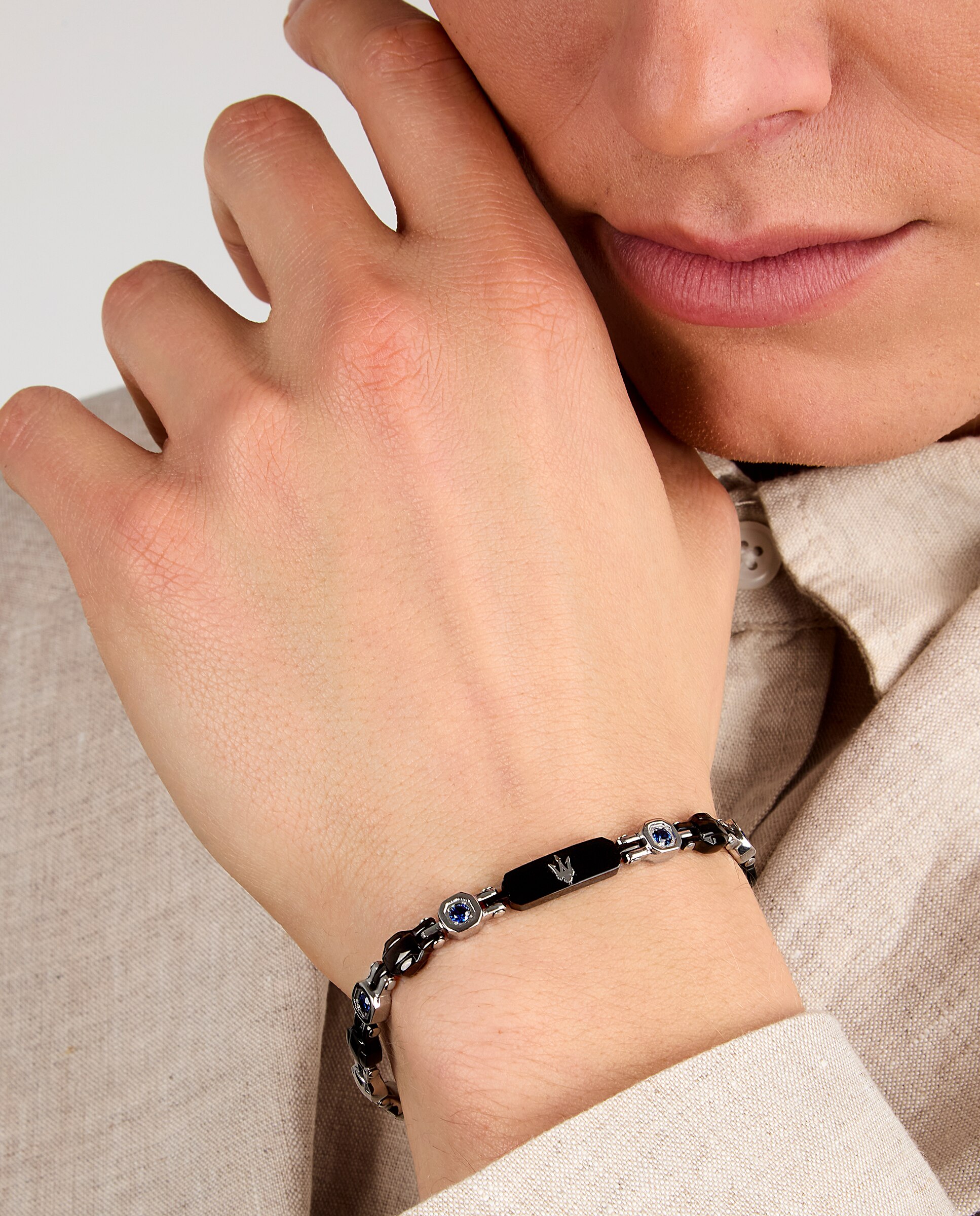 Pulseira Maserati de Aço Prateada Prata-3