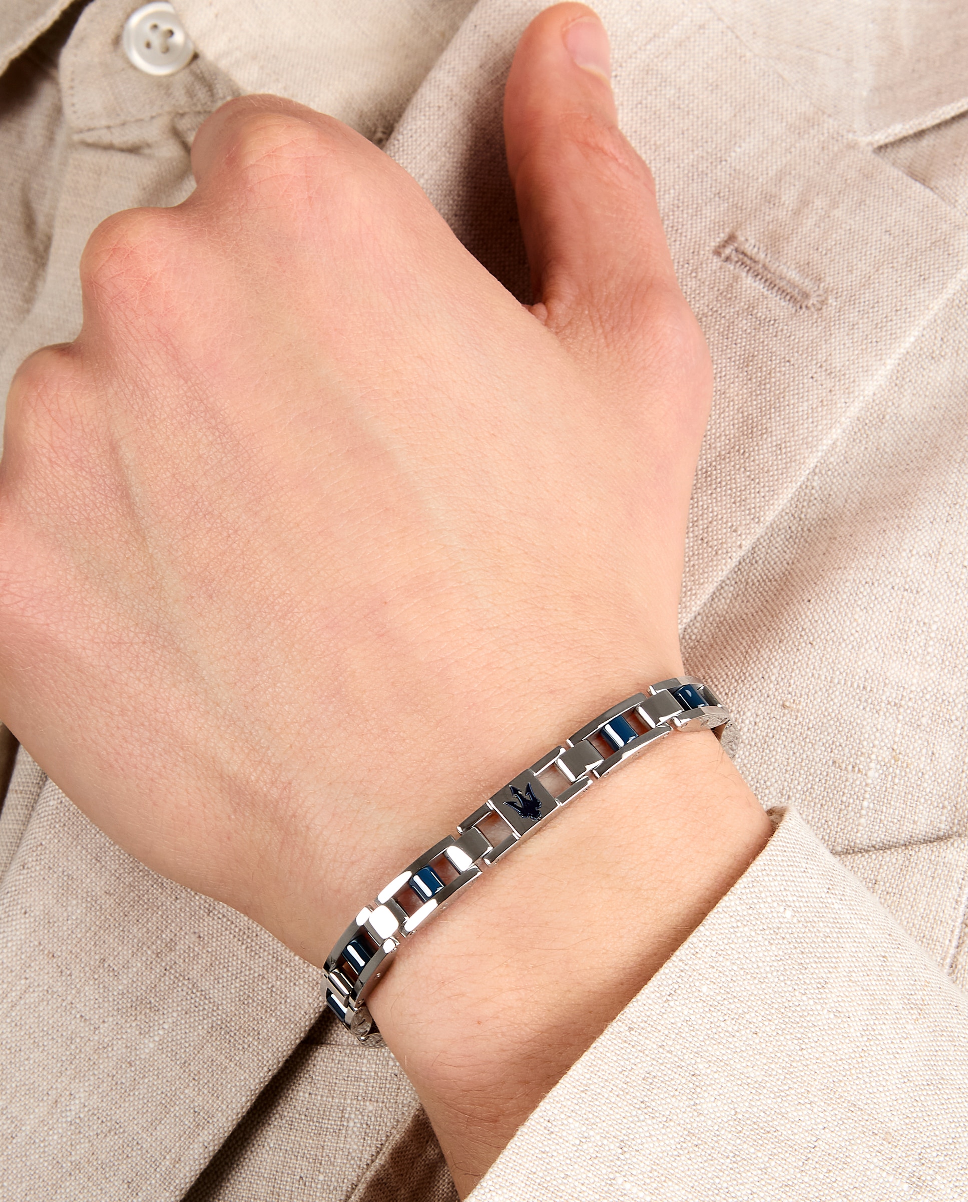 Pulseira Maserati de Aço Prateada Prata-5