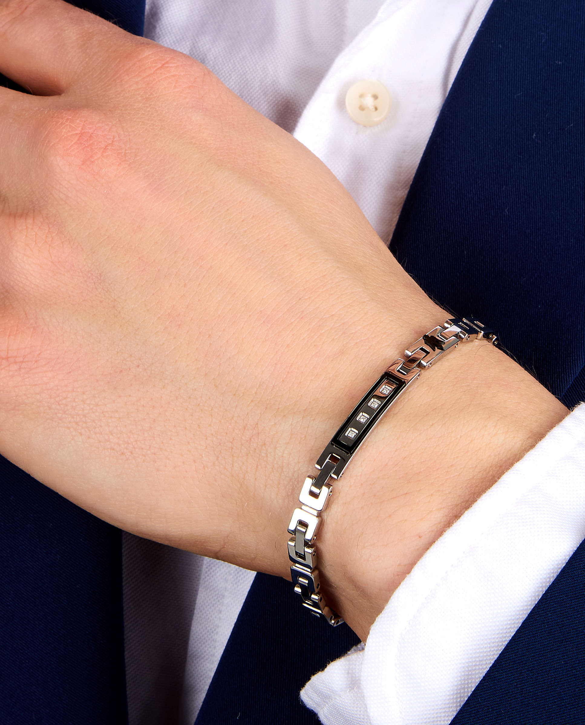 Pulseira Maserati de Aço Prateada Prata-4