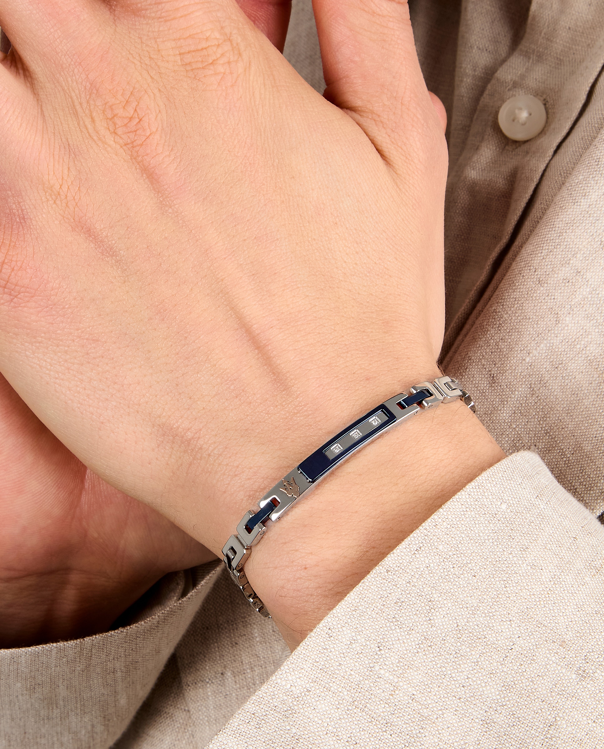 Pulseira Maserati de Aço Prateada Prata-4