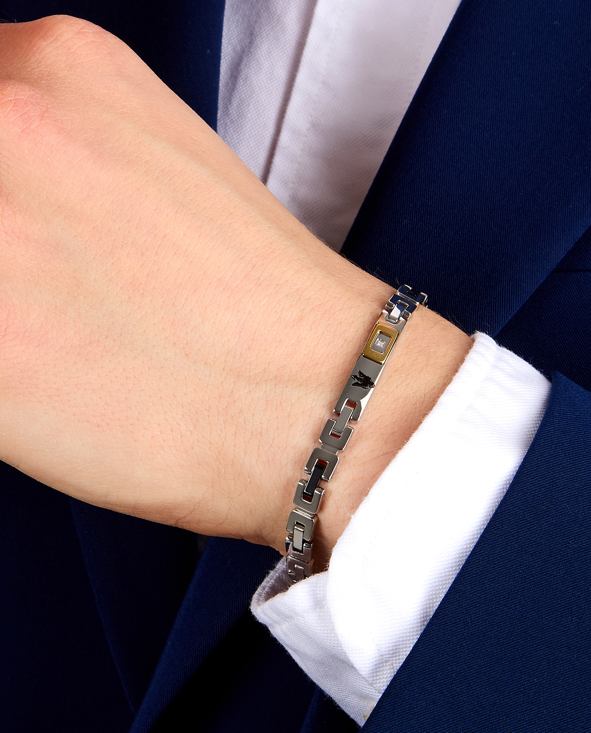 Pulseira Maserati de Aço Prateada Prata-4