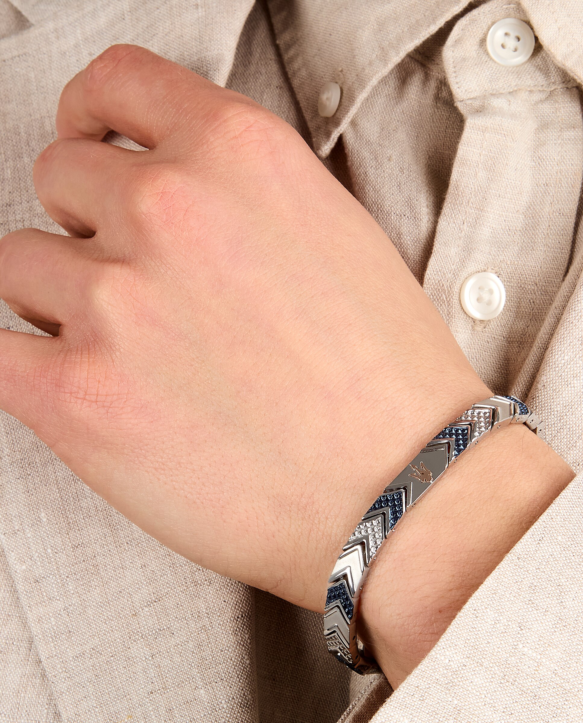 Pulseira Maserati de Aço Prateada Prata-5