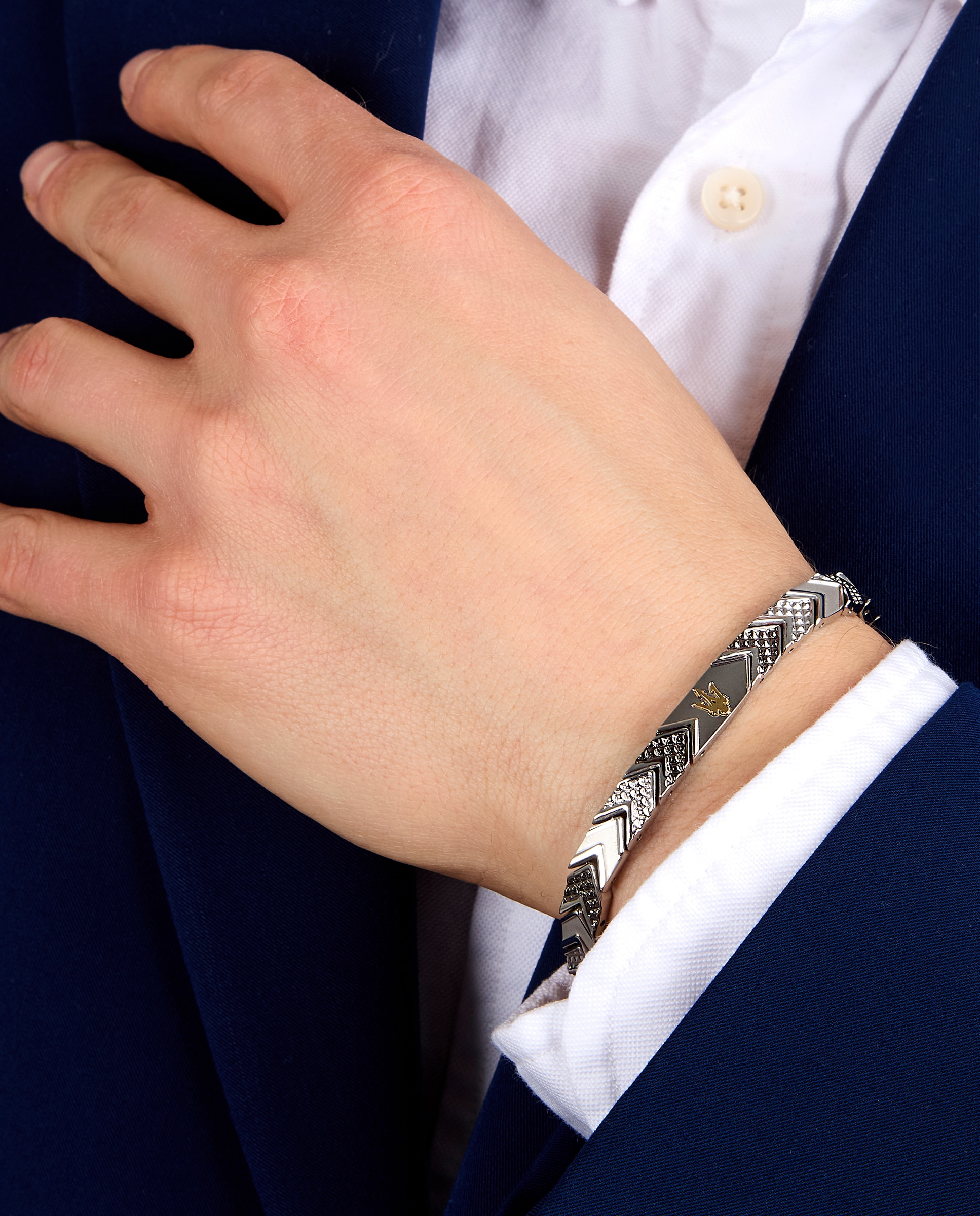 Pulseira Maserati de Aço Prateada Prata-5